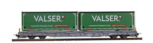Bemo 2291170 RhB R-w 8380 Tragwagen mit Container "Valser"