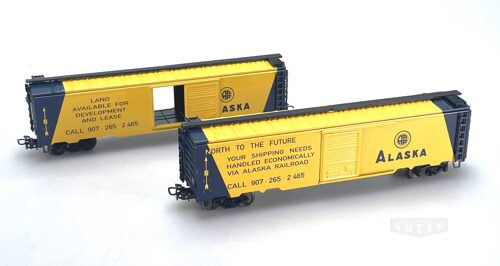 Märklin 4858 *US Güterwagen Set Alaska 2 Box Car gelb/blau