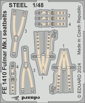 Eduard Accessories FE1410 Fulmar Mk.I seatbelts STEEL 1/48