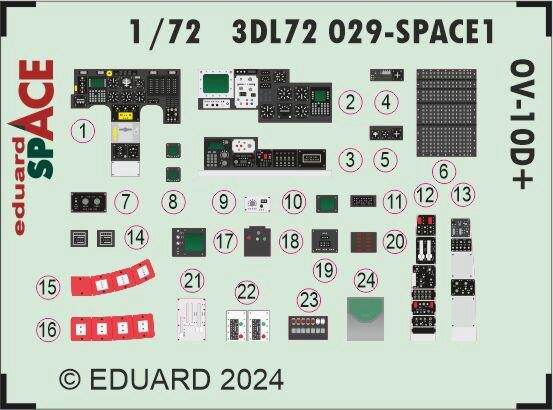 Eduard Accessories 3DL72029 OV-10D+ SPACE 1/72 ICM