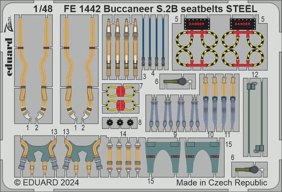 Eduard Accessories FE1442 Buccaneer S.2B seatbelts STEEL  AIRFIX