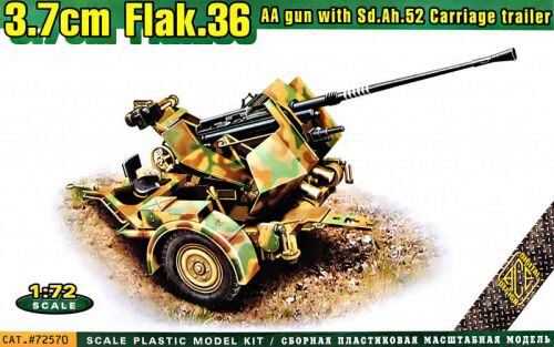 ACE 72570 Flak.36  3.7cm. AA gun with Sd.Ah.52 carriage trailer