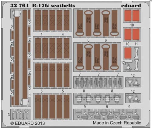 Eduard Accessories 32764 B-17G seatbelts for HK Models