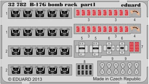 Eduard Accessories 32782 B-17G bomb rack for HK Models