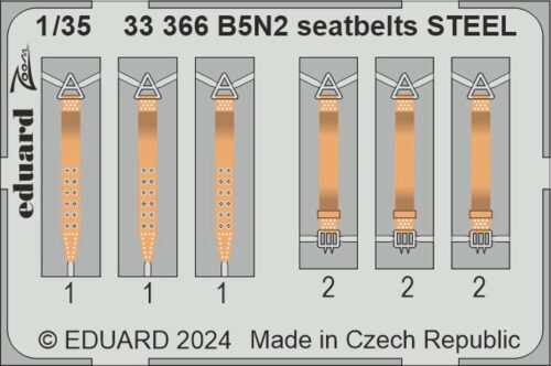 Eduard Accessories 33366 B5N2 seatbelts STEEL  BORDER MODEL