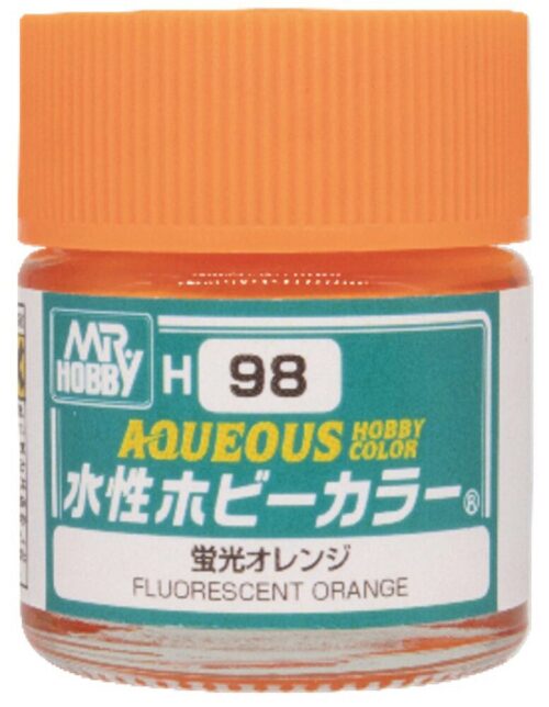Mr Hobby - Gunze H-098 Mr Hobby -Gunze Aqueous Hobby Colors  (10 ml) Fluorescent Orange