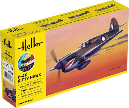 Heller 56266 STARTER KIT P-40 Kitty Hawk
