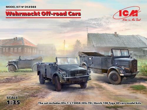 ICM DS3503 Wehrmacht Off-road Cars (Kfz1,Horch 108 Typ 40, L1500A)