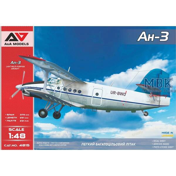 A&A Models AAM4815 An-3 Turboprop biplane (USSR/ Ukraine liveries)