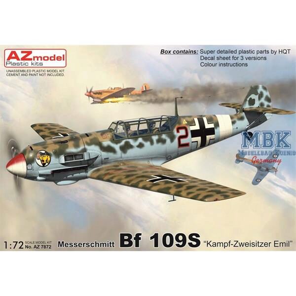 AZ Models AZM7872 Messerschmitt Bf 109S  Kampf-Zweisitzer Emil 