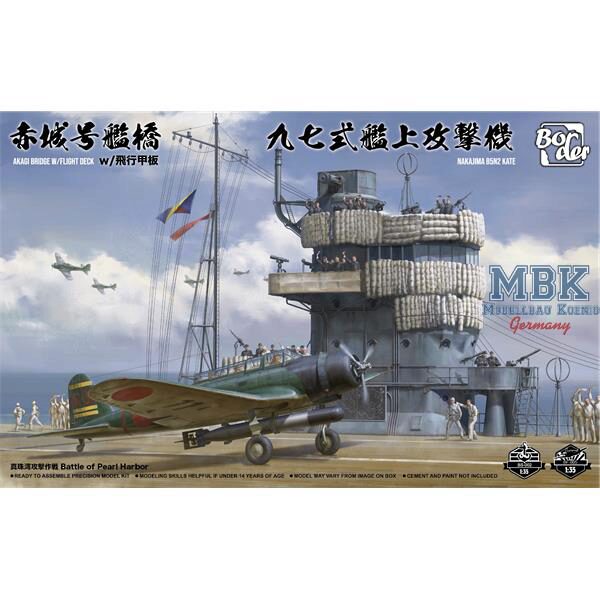 BORDER MODEL BSF-001 Akagi Bridge w/Deck & Nakajima B5N2 Kate COMBO