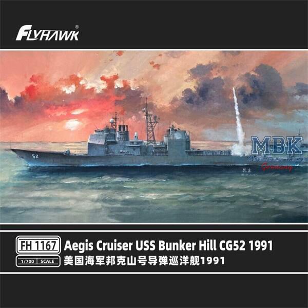 FLYHAWK FH1167 Aegis Cruiser USS Bunker Hill CG-52 1991