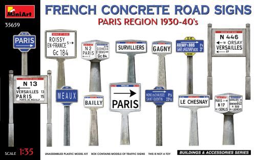 MiniArt 35659 French Concrete Road Signs 1930-40s. Paris Region