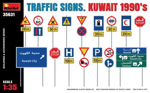 MiniArt 35631 Traffic Signs. Kuwait 1990s
