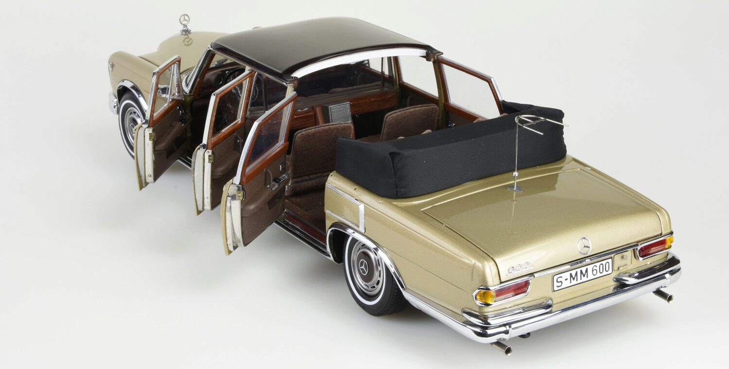 CMC M-217 CMC Mercedes-Benz 600 Pullman Landaulet two-tone finish beige/brown, opened softtop
Limited Edition 800 pcs.