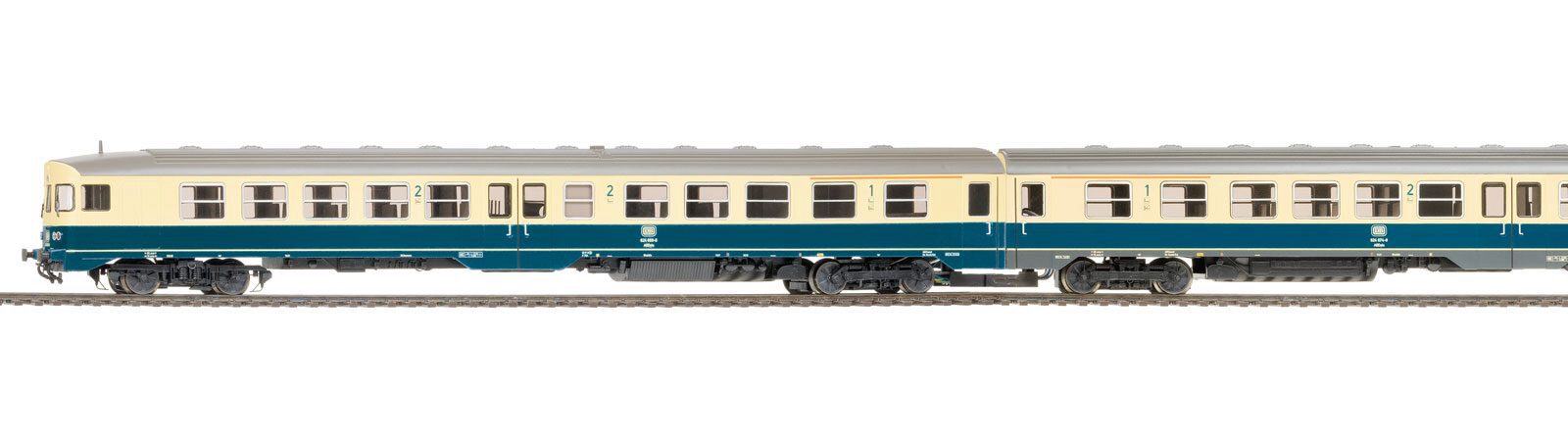 Bemo 1621820 DB 634 607/614 Triebwagen beige/türkis, 2L-GS
