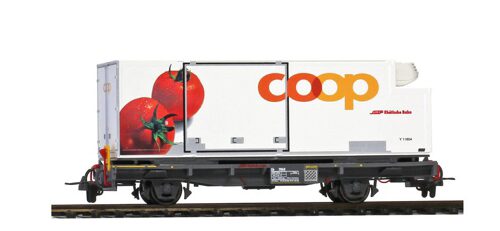Bemo 2269120 RhB Lb-v 7881 mit Coop-Container "Tomate"