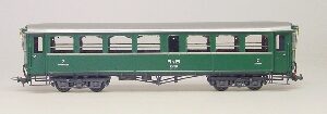 Motreno 324 RhB Personenwagen B 2234, grün, 4-achsig, Faltenbalg