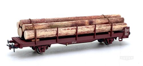 Metrop 8010 *SBB Rungenwagen beladen mit Holz  Typ LIS, braun