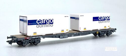 HAG 372 *SBB Containertragewagen Sgss beladen mit 2 cargo domino Container