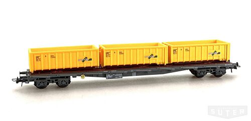 HAG 380 *SBB Containerwagen Rs-x mit 3 Abrollcontainer, gelb