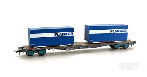 HAG 392Planz *SBB Containertragewagen Sgss Planzer  Container