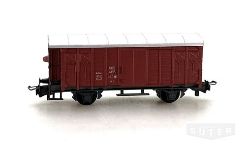 HAG 300 *SBB ged. Güterwagen K3 mit Bremserhaus Guss braun