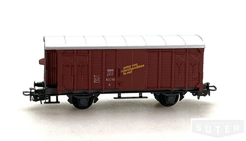 HAG 300F-braun *SBB ged. Güterwagen K3 mit Bremserhaus Guss braun Für Güter die Bahn/pour vos marchdises