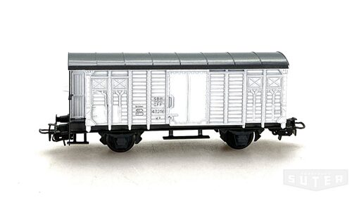 HAG 300weiss *SBB ged. Güterwagen K3 mit Bremserhaus Guss weiss