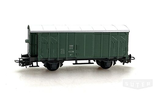 HAG 300grün *SBB ged. Güterwagen K3 mit Bremserhaus Guss grün
