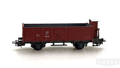 HAG 320 *SBB Hochbordwagen L mit Bremserhaus Guss braun