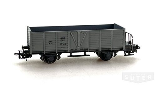 HAG 325grau *SBB Hochbordwagen L mit Plattform Guss grau