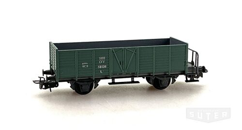 HAG 325grün *SBB Hochbordwagen L mit Plattform Guss grün