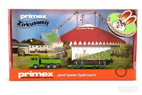 Primex 4584 *Sarrasani Zirkuswelt No 1:  ged. Güterwagen  + Lastwagen