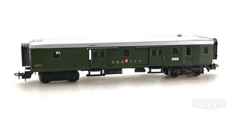 Märklin 4017 *SBB Gepäckwagen grün, Blech