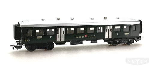 Märklin 348/1 *SBB Personenwagen Türen zum öffnen, Blech, grün