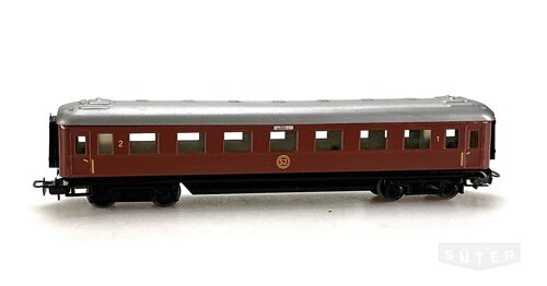 Märklin 4020 *SJ Schürzenwagen 1./2.Kl., rotbraun, Blech