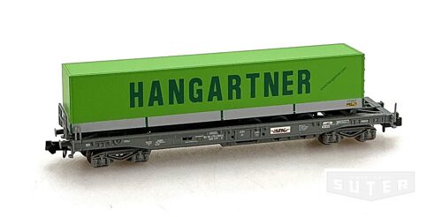 Minitrix 15645-18 *SBB HUPAC Einheitstaschenwagen beladen mit Hangartner Auflieger