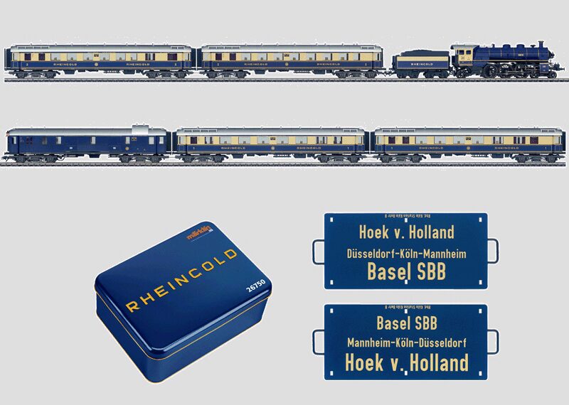 Märklin 26750 *Rheingold Zugpackung Schlepptenderlok und 5 Wagen Blechschachtel digital, mfx, sound