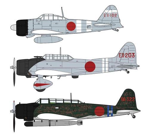 Hasegawa  07504 1/48 Zero Fighter Type 21, Type 99, Type 97