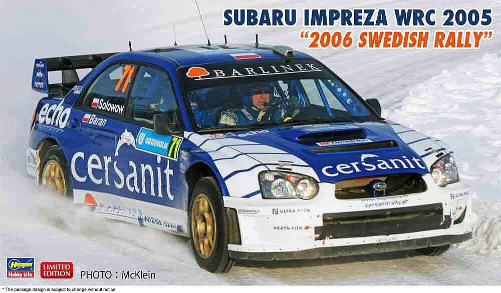 Hasegawa 20707 1/24 Subaru Impreza WRC 2005, 2006 Sweden Rally