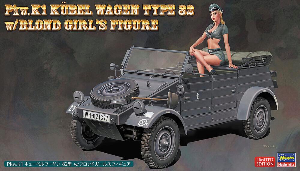 Hasegawa 652253 1/24 Kübelwagen Type 82 mit Blonder Frau