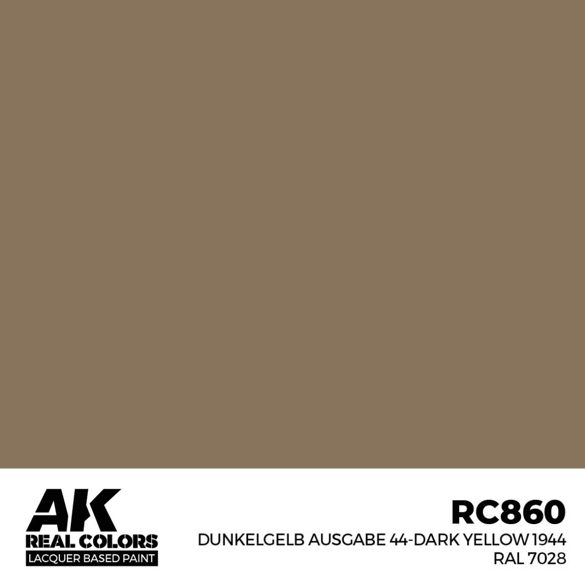 AK RC860 Real Colors Dunkelgelb Ausgabe 44-Dark Yellow 1944 RAL 7028 17 ml.