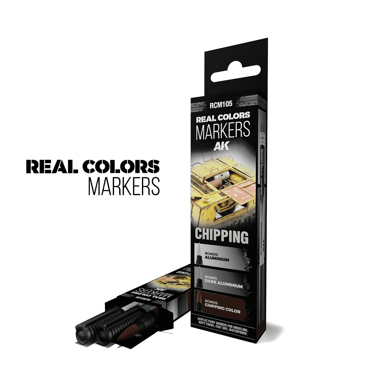 AK RCM105 CHIPPING - SET 3 REAL COLORS MARKERS