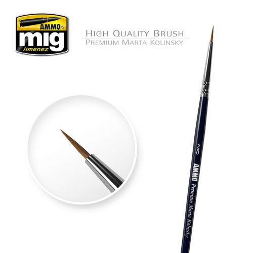 Ammo AMIG8601 2/0 PREMIUM MARTA KOLINSKY ROUND BRUSH