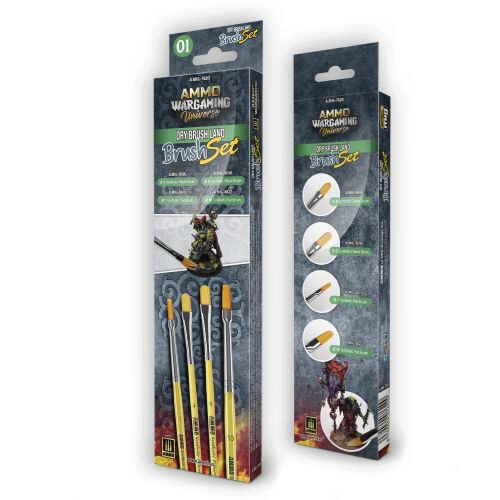 Ammo AMIG7620 AMMO WARGAMING UNIVERSE - DRY BRUSH Land Brush Set