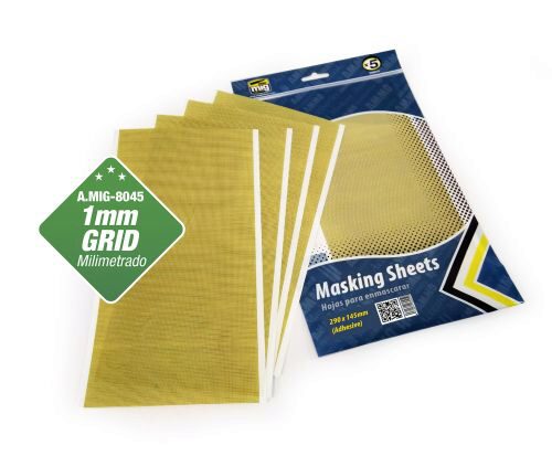 Ammo AMIG8045 MASKING SHEETS 1mm GRID. x5 SHEETS. 290x145mm (Adhesive)