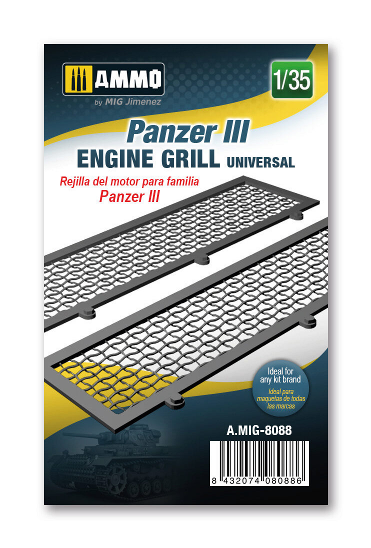 Ammo AMIG8088 Panzer III engine grilles universal, scale 1/35 Resin Kit