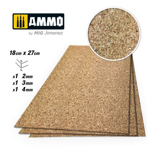 Ammo AMIG8842 CREATE CORK Medium Grain Mix (2mm, 3mm and 4mm) – 1 pc each size