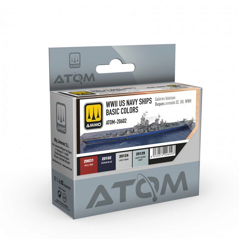Ammo ATOM-20602 ATOM WWII US Navy Ships Basic Colors Set 4tlg